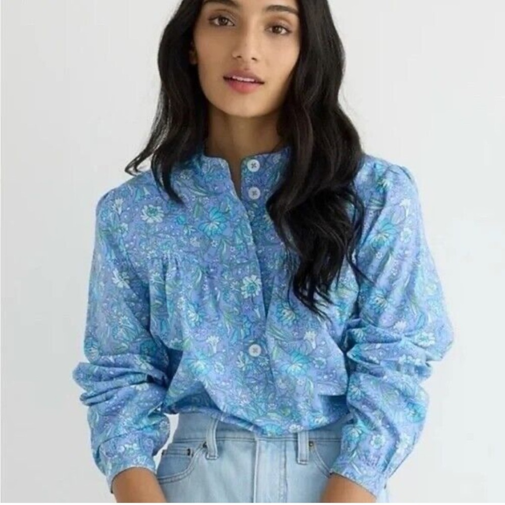 J.Crew Fresco Top in Floral Cotton Poplin